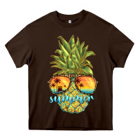 Chocolate Brown pineapple summer Heavy Core Tee - BarkalooDesign