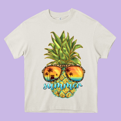 Pineapple Summer Heavy Core Tee Designed By Barkaloodesign