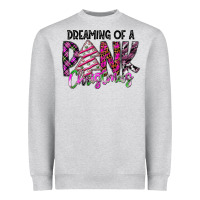 Heather Grey Dreaming Of A Pink Christmas Heavyweight Sweatshirt - CowhideDigitalArt