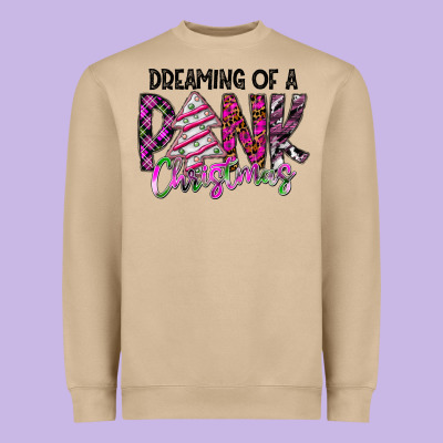 Dreaming Of A Pink Christmas Heavyweight Sweatshirt Designed By Cowhidedigitalart