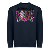 Navy Dreaming Of A Pink Christmas Heavyweight Sweatshirt - CowhideDigitalArt