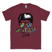 Burgundy autism dad Classic Tee - CowhideDigitalArt