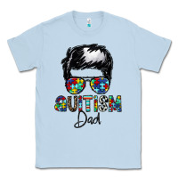 Dusty Blue autism dad Classic Tee - CowhideDigitalArt