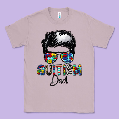Autism Dad Classic Tee Designed By Cowhidedigitalart