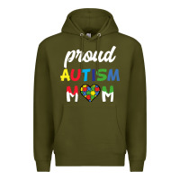 Army Green Proud Autism Mom Mothers Day Gift Autism Awareness Premium Hoodie - CowhideDigitalArt