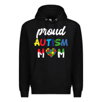 Black Proud Autism Mom Mothers Day Gift Autism Awareness Premium Hoodie - CowhideDigitalArt