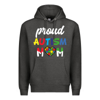 Charcoal Heather Proud Autism Mom Mothers Day Gift Autism Awareness Premium Hoodie - CowhideDigitalArt