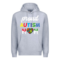 Heather Grey Proud Autism Mom Mothers Day Gift Autism Awareness Premium Hoodie - CowhideDigitalArt