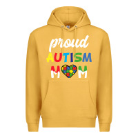 Mustard Proud Autism Mom Mothers Day Gift Autism Awareness Premium Hoodie - CowhideDigitalArt