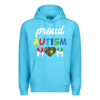 Ocean Blue Proud Autism Mom Mothers Day Gift Autism Awareness Premium Hoodie - CowhideDigitalArt