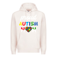 Pale Pink Proud Autism Mom Mothers Day Gift Autism Awareness Premium Hoodie - CowhideDigitalArt