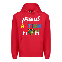 Red Proud Autism Mom Mothers Day Gift Autism Awareness Premium Hoodie - CowhideDigitalArt