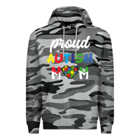 Slate Camo Proud Autism Mom Mothers Day Gift Autism Awareness Premium Hoodie - CowhideDigitalArt