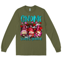 Army Green gnome sweet gnomes olivia Long Sleeve Tee - OliviaCreatesArt