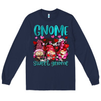 Navy gnome sweet gnomes olivia Long Sleeve Tee - OliviaCreatesArt