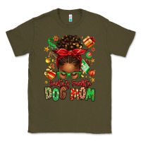 Army Green santas favorite dog mom afro messy bun Classic Tee - texasbilliewilder