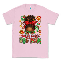 Bubblegum Pink santas favorite dog mom afro messy bun Classic Tee - texasbilliewilder