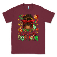 Burgundy santas favorite dog mom afro messy bun Classic Tee - texasbilliewilder