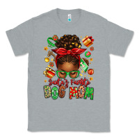 Heather Grey santas favorite dog mom afro messy bun Classic Tee - texasbilliewilder