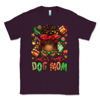 Plum santas favorite dog mom afro messy bun Classic Tee - texasbilliewilder