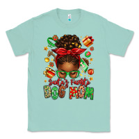 Seafoam santas favorite dog mom afro messy bun Classic Tee - texasbilliewilder