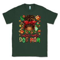 Sports Green santas favorite dog mom afro messy bun Classic Tee - texasbilliewilder