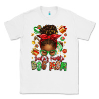 White santas favorite dog mom afro messy bun Classic Tee - texasbilliewilder