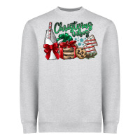 Heather Grey Christmas Vibes Heavyweight Sweatshirt - CowhideDigitalArt