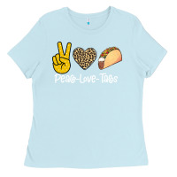 Baby Blue Peace Love Tacos Ladies Tee - Bettercallsaul