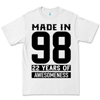White Made in 98 22 Years Of Awesomeness Premium Tee - Bettercallsaul