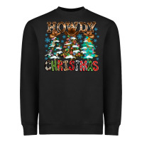Black Howdy Christmas Heavyweight Sweatshirt - CowhideDigitalArt