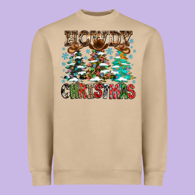 Howdy Christmas Heavyweight Sweatshirt Designed By Cowhidedigitalart
