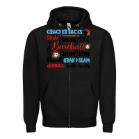 Black baseball typography words Zipper Hoodie - Artiststas