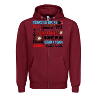 Burgundy baseball typography words Zipper Hoodie - Artiststas