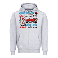 Baseball Typography Words Zipper Hoodie | Teevron