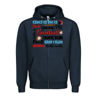 Navy baseball typography words Zipper Hoodie - Artiststas