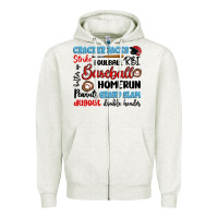 Oatmeal Heather baseball typography words Zipper Hoodie - Artiststas