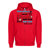 Red baseball typography words Zipper Hoodie - Artiststas
