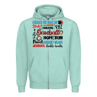 Seafoam baseball typography words Zipper Hoodie - Artiststas