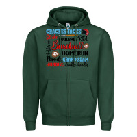 Sports Green baseball typography words Zipper Hoodie - Artiststas