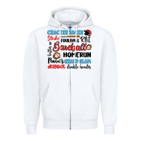 White baseball typography words Zipper Hoodie - Artiststas