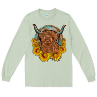 Matcha cow sunflower leopard Long Sleeve Tee - OliviaCreatesArt