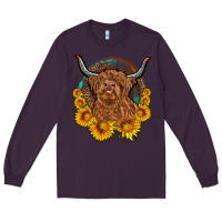 Plum cow sunflower leopard Long Sleeve Tee - OliviaCreatesArt