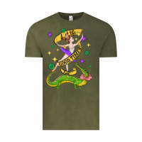 Vintage Olive let the good times roll (2) Vintage Tee - CowGirlArtShop