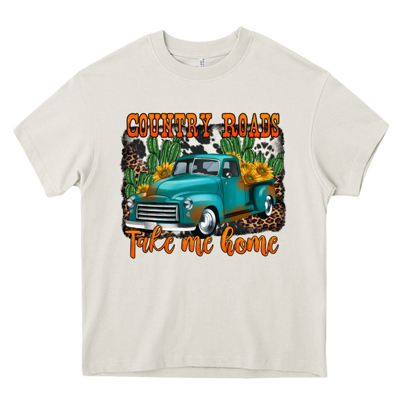 Country Roads Take Me Home Old Western Truck Heavy Core Tee by Jasminsmagicworld | Teevron