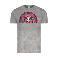 Valentines Day Pink Gemstones Baby Calf Rainbow Vintage Tee | Teevron