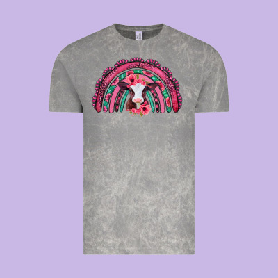 Valentines Day Pink Gemstones Baby Calf Rainbow Vintage Tee Designed By Jasminsmagicworld