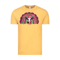 Vintage Mustard valentines day pink gemstones baby calf rainbow Vintage Tee - Jasminsmagicworld