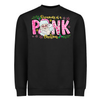 Black dreaming of a pink christmas Heavyweight Sweatshirt - CowhideDigitalArt