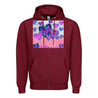 Burgundy love Zipper Hoodie - CowhideDigitalArt